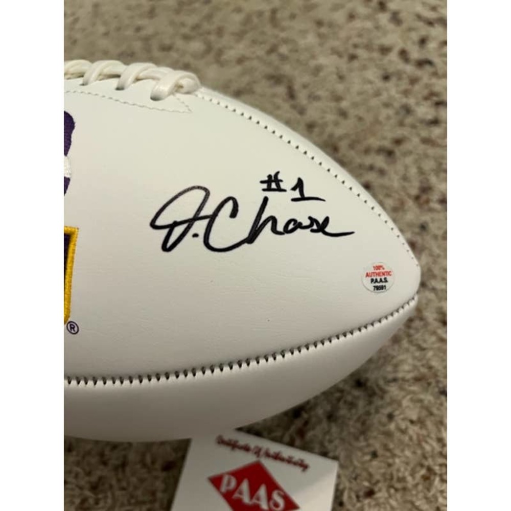Ja'Marr Chase Autographed LSU Tigers Football COA